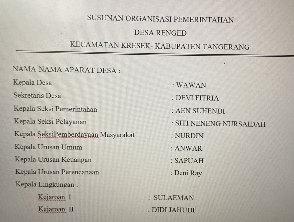 Dokumen Struktur Organisasi